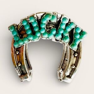 LUCKY Western Horseshoe Metal Hair Clip New